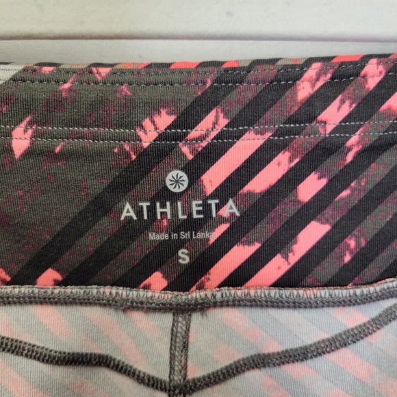 Athleta Women's Small Leggings Pink Black Cropped - Picture 4 of 5